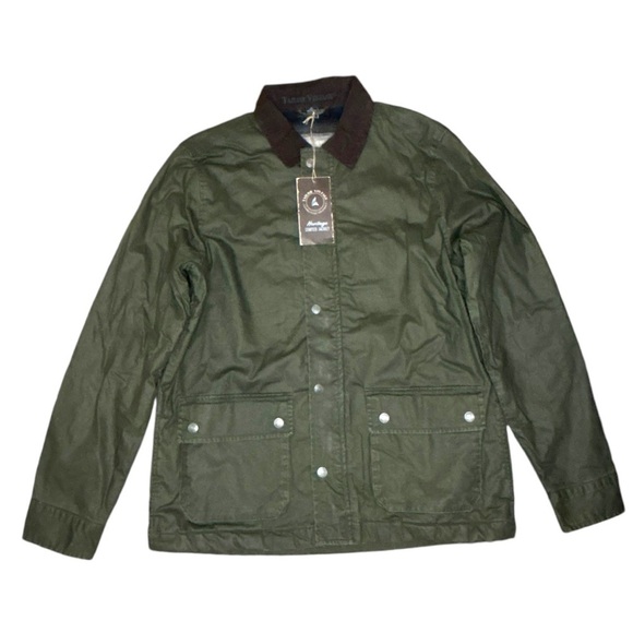 Tailor Vintage Heritage Men’s Forest Green Waxed Jacket Zip Up Jacket Medium - Picture 1 of 15